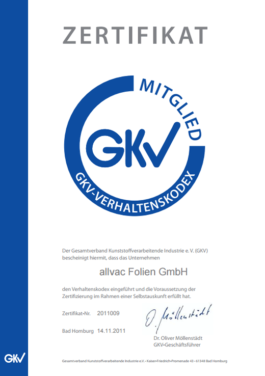We adhere to the GKV Code of Conduct